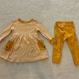 Hanna Andersson Disney Yellow and White Striped set